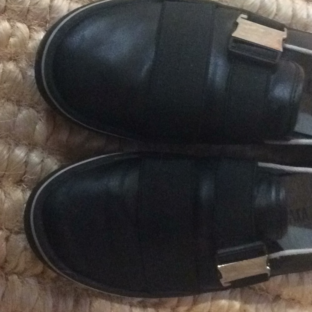 Zara footwear black leather girl shoes 34/35 - Picture 6 of 8